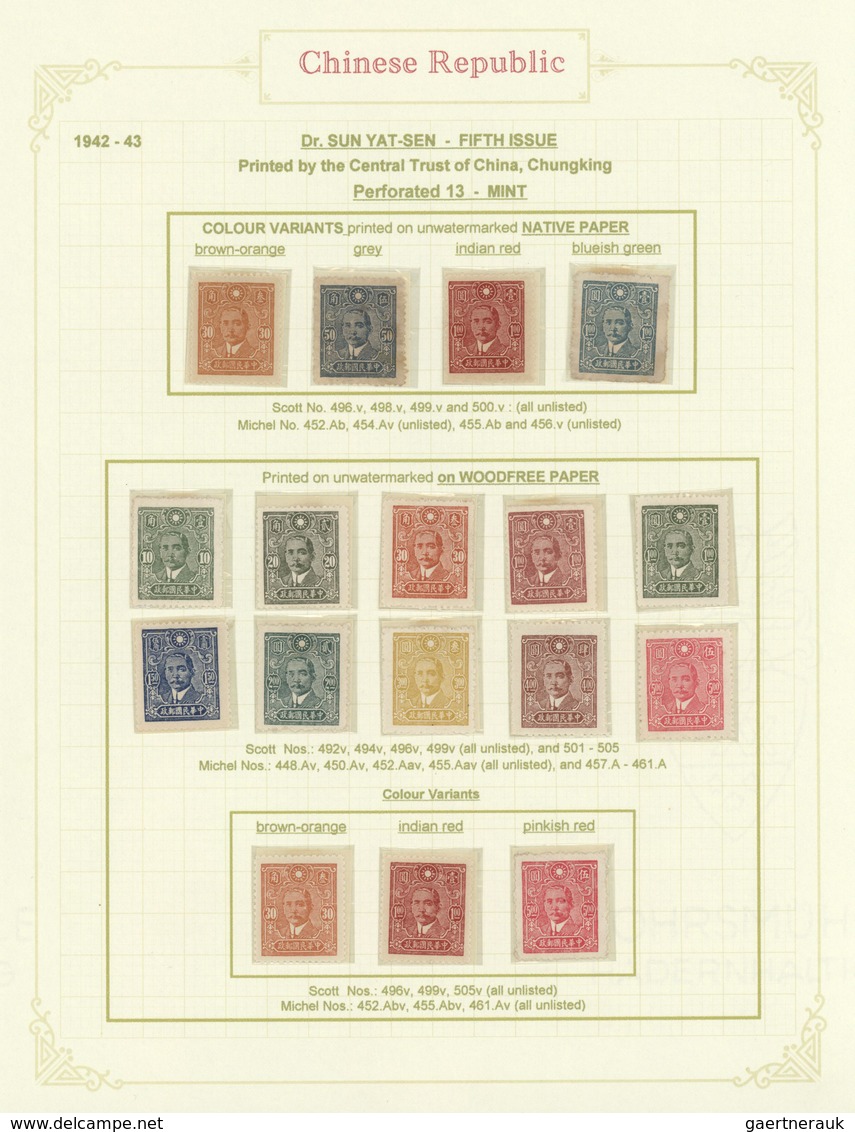 29428 China: 1940/49, mint and used collection in hingeless mounts, written up on pages inc. 1940 regional