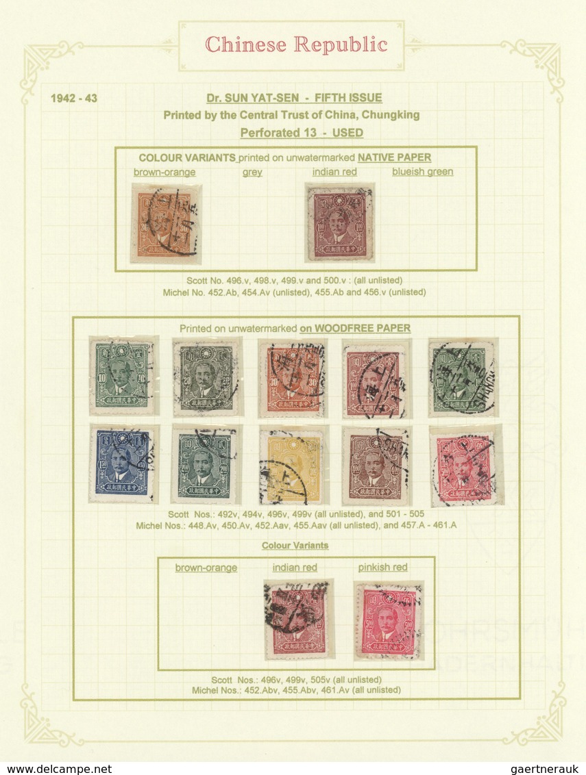 29428 China: 1940/49, mint and used collection in hingeless mounts, written up on pages inc. 1940 regional