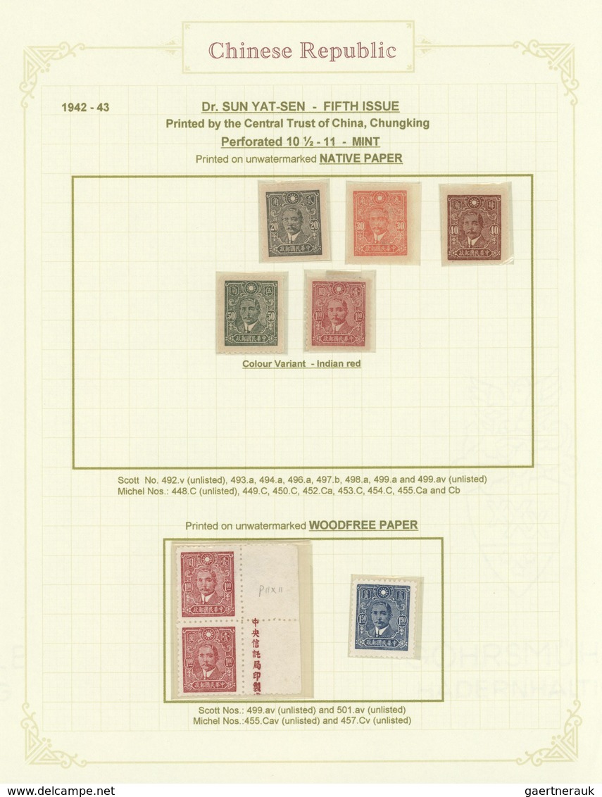 29428 China: 1940/49, mint and used collection in hingeless mounts, written up on pages inc. 1940 regional