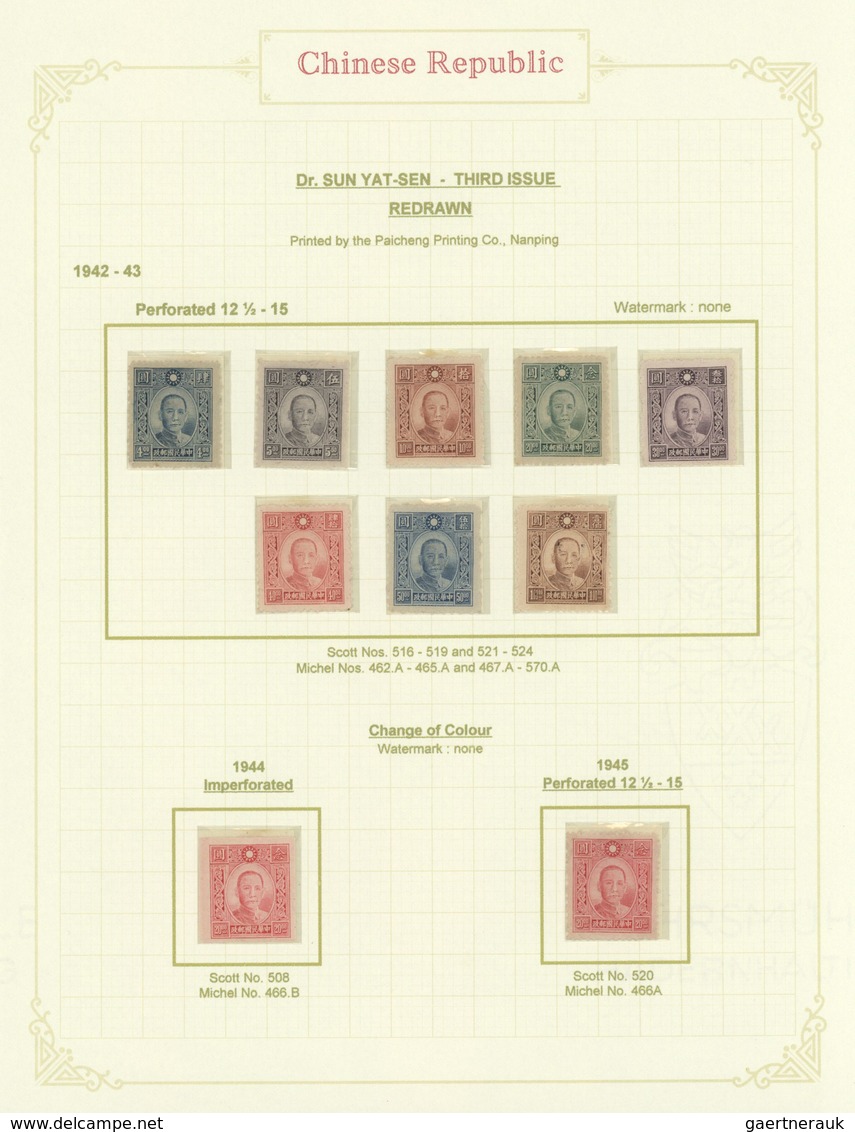 29428 China: 1940/49, mint and used collection in hingeless mounts, written up on pages inc. 1940 regional