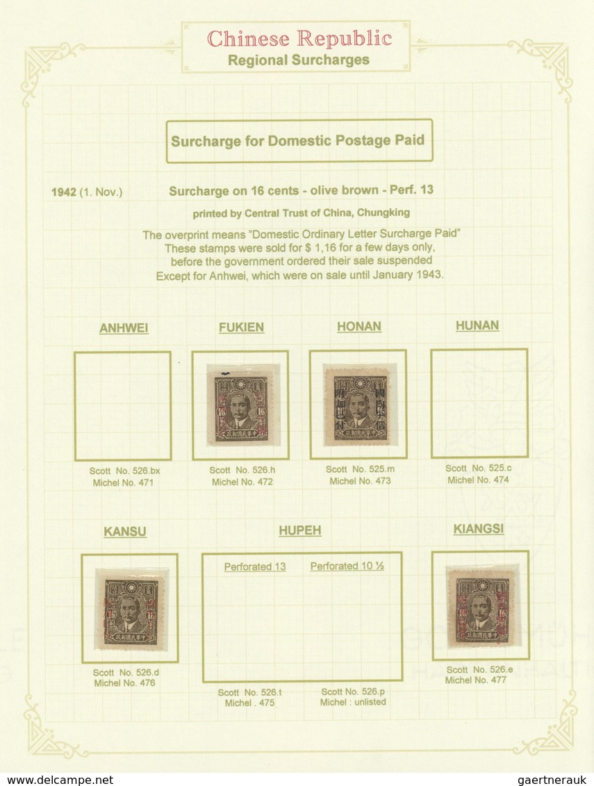 29428 China: 1940/49, mint and used collection in hingeless mounts, written up on pages inc. 1940 regional