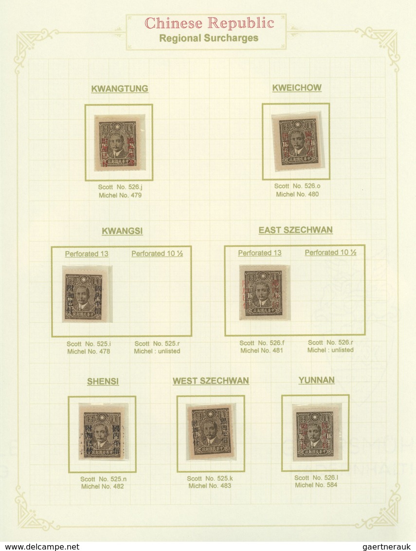 29428 China: 1940/49, mint and used collection in hingeless mounts, written up on pages inc. 1940 regional