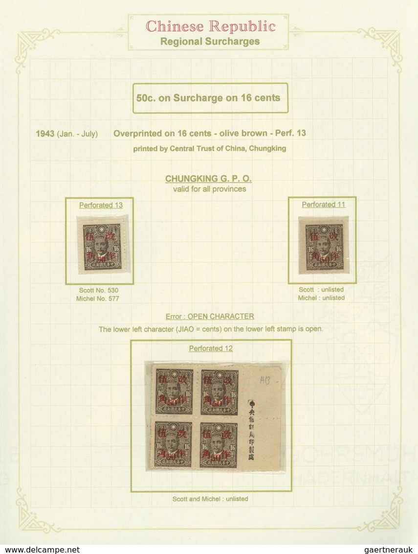 29428 China: 1940/49, mint and used collection in hingeless mounts, written up on pages inc. 1940 regional