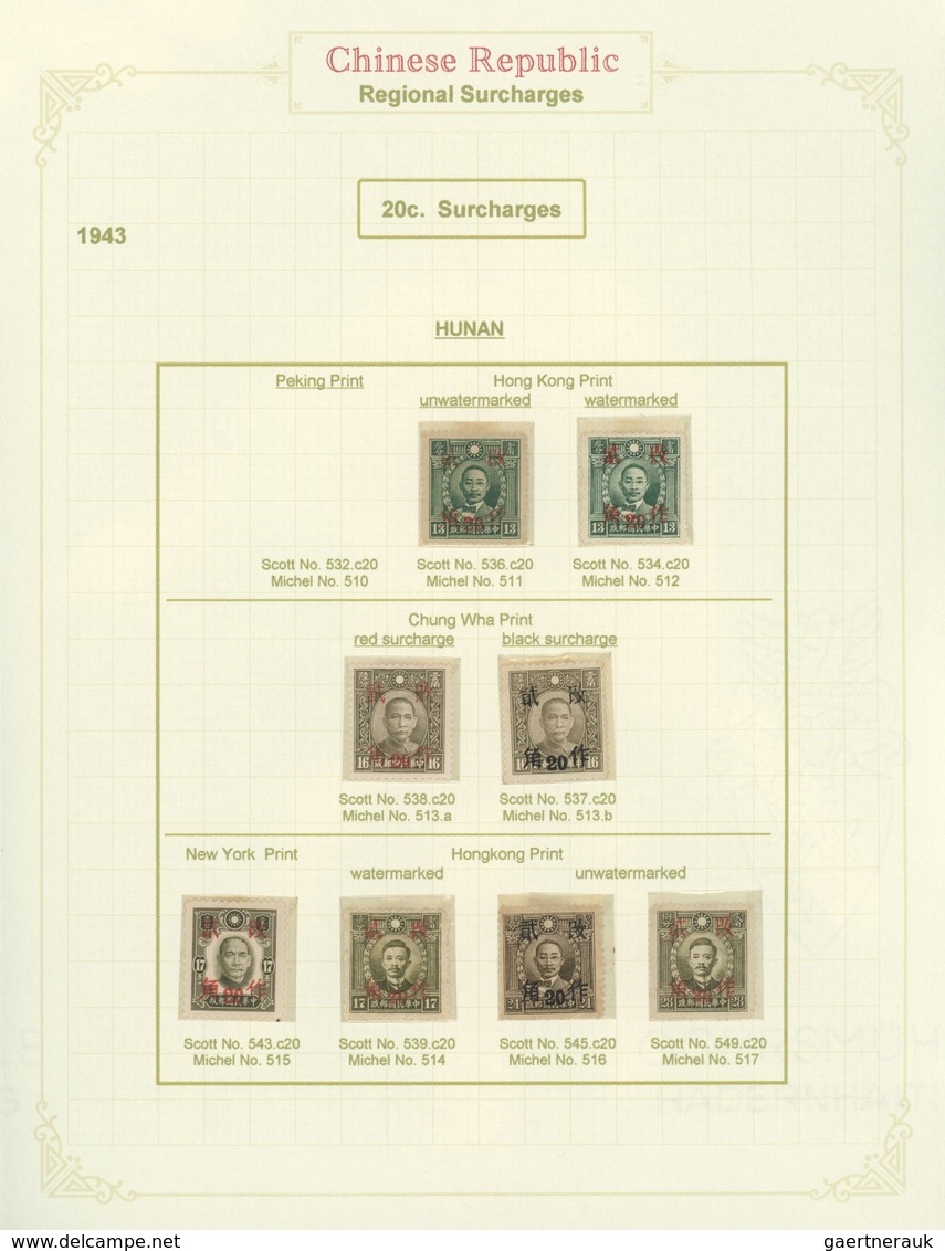 29428 China: 1940/49, mint and used collection in hingeless mounts, written up on pages inc. 1940 regional