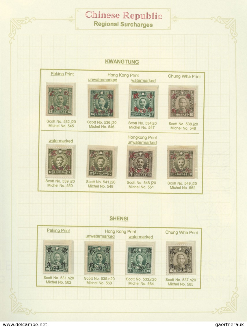 29428 China: 1940/49, mint and used collection in hingeless mounts, written up on pages inc. 1940 regional