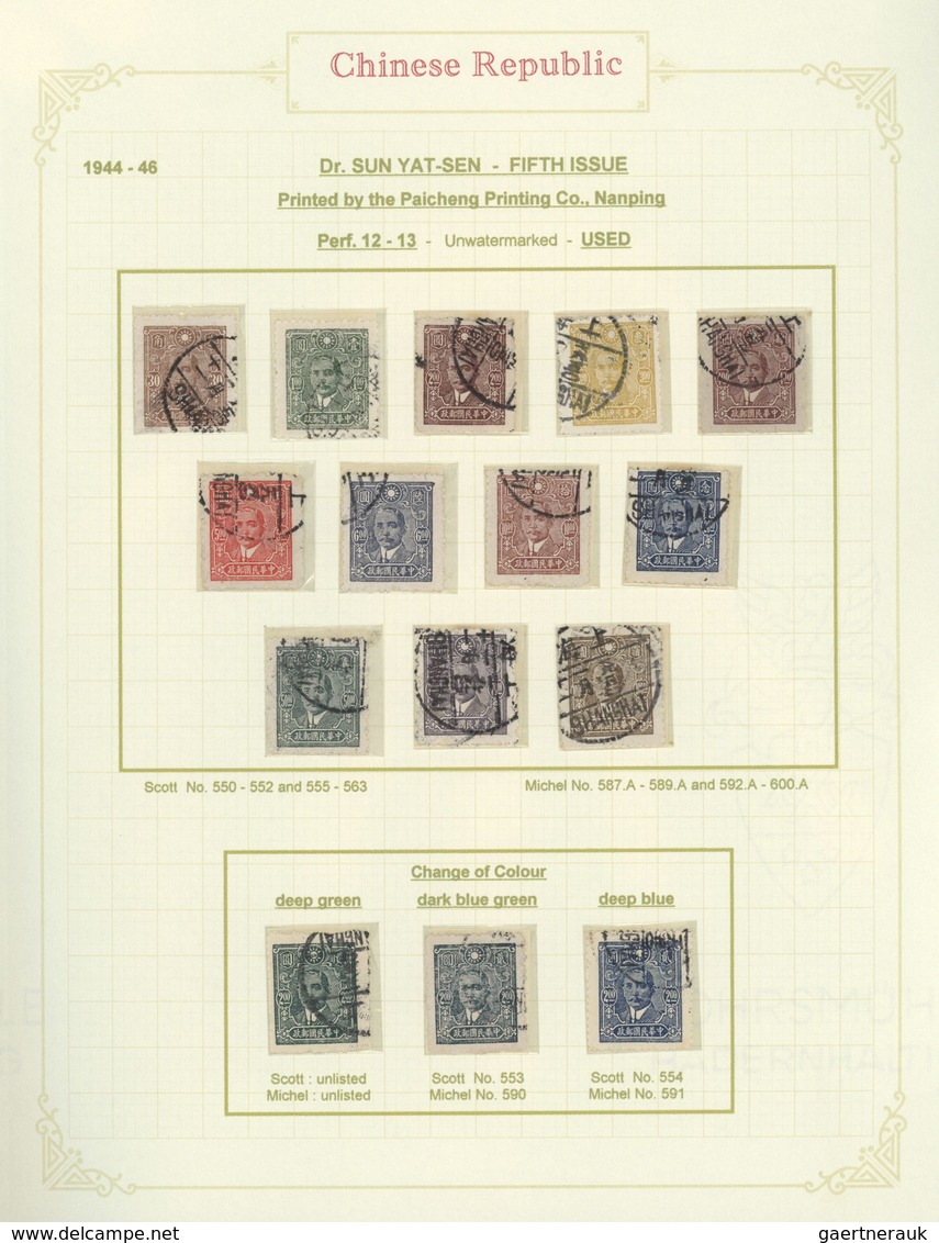 29428 China: 1940/49, mint and used collection in hingeless mounts, written up on pages inc. 1940 regional