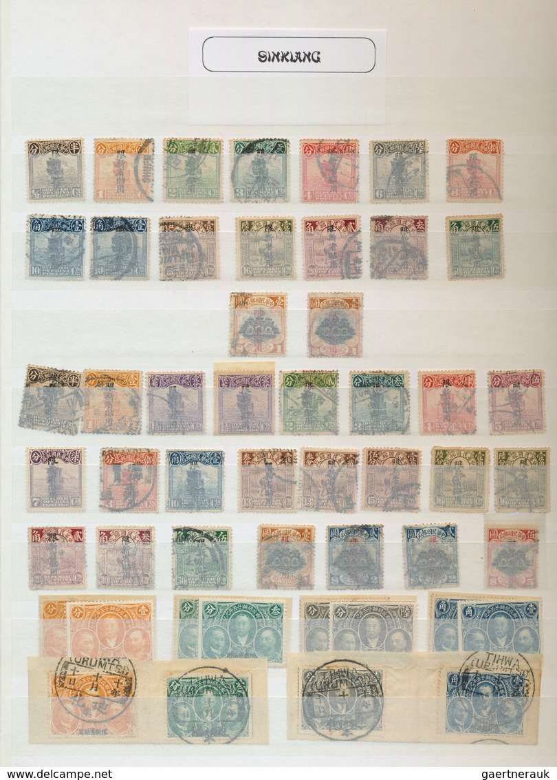 29429 China - Provinzen: 1923/48, Mint And Used In Stockbook With Strength In Singkiang, The Airmail Ovpts - Sonstige & Ohne Zuordnung