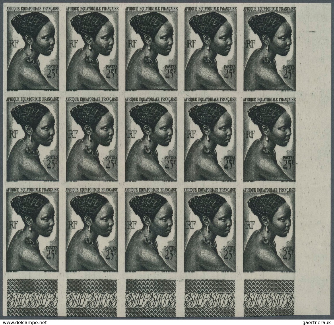 29440 Französisch-Äquatorialafrika: 1947, Definitives Pictorials, 10c. To 25fr., IMPERFORATE, 25 Complete - Briefe U. Dokumente