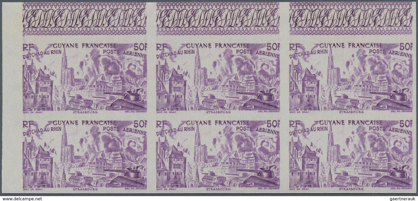 29441 Französisch-Guyana: 1946, "DU CHAD A RHIN", Complete Set In Imperforate Blocks Of Six, Unmounted Min - Briefe U. Dokumente