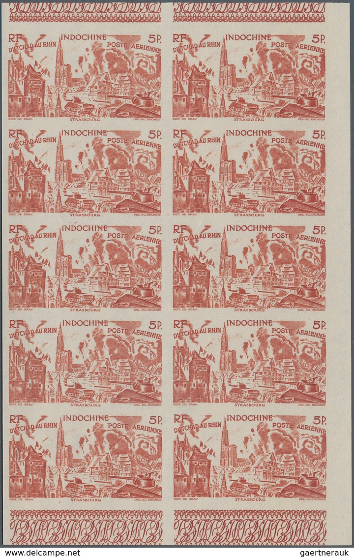 29442 Französisch-Indochina: 1946, "DU CHAD A RHIN", Complete Set In Imperforate Blocks Of Ten, Unmounted - Briefe U. Dokumente