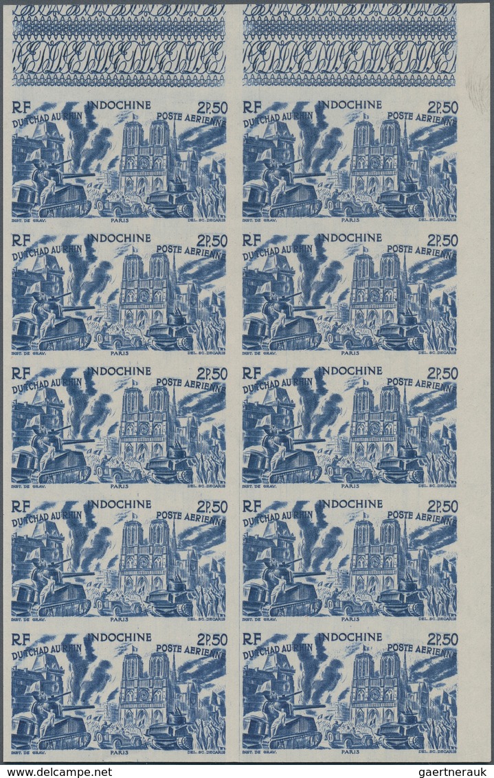 29442 Französisch-Indochina: 1946, "DU CHAD A RHIN", Complete Set In Imperforate Blocks Of Ten, Unmounted - Briefe U. Dokumente