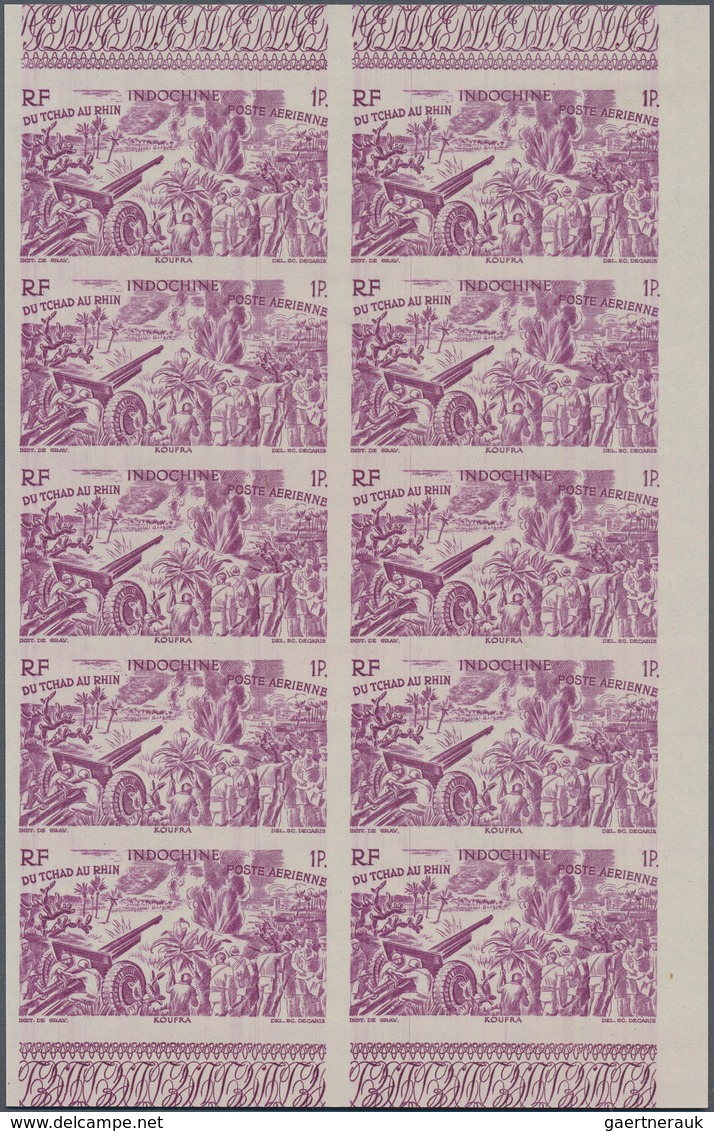 29442 Französisch-Indochina: 1946, "DU CHAD A RHIN", Complete Set In Imperforate Blocks Of Ten, Unmounted - Brieven En Documenten