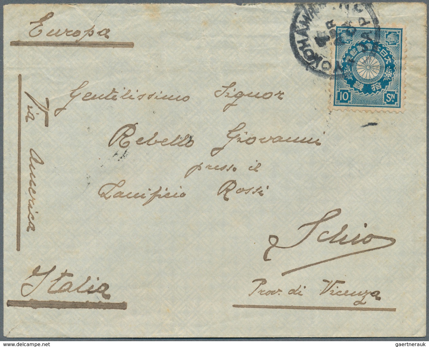 29460 Japan: 1876/1914, Covers (11 Inc. Registered X4) Mostly To Italy Inc. From "Institute For Infectiono - Andere & Zonder Classificatie