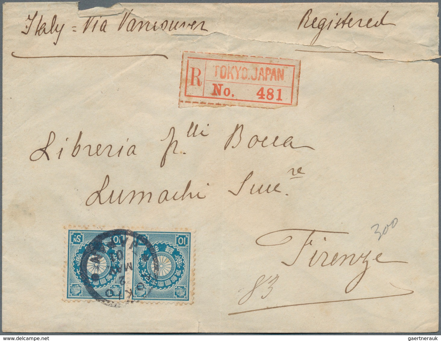29460 Japan: 1876/1914, covers (11 inc. registered x4) mostly to Italy inc. from "Institute for infectiono