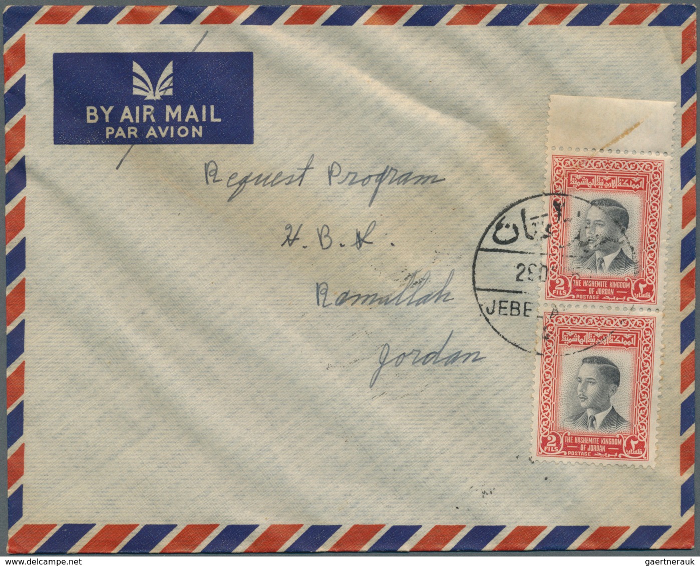 29488 Jordanien: 1925-60, Box containing "Transjordan Cancellations Collection" on 1677 covers, most Amman