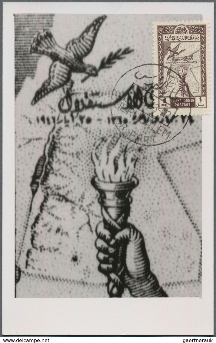 29489 Jordanien: 1949-52, 41 Card Max, Some Palestine Overprints, With Cancellations Of Bethlehem And Jeru - Jordanien