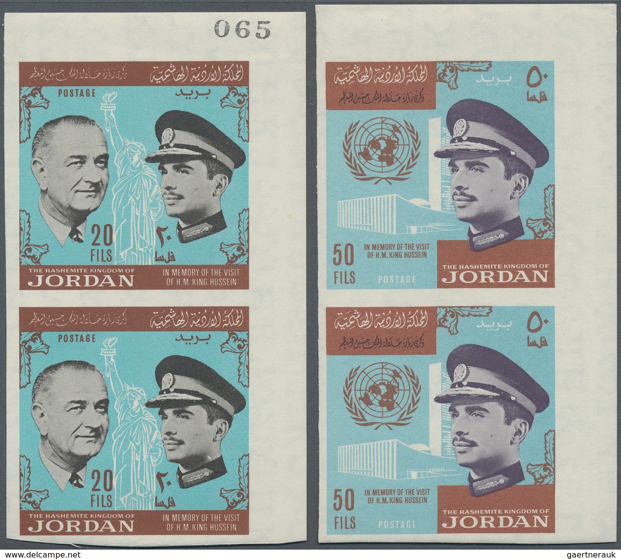 29490 Jordanien: 1960-70, Visit Of Papa Paulus VI, Visit King Hussein In USA, Imperf Sets, Pairs And Block - Jordanien