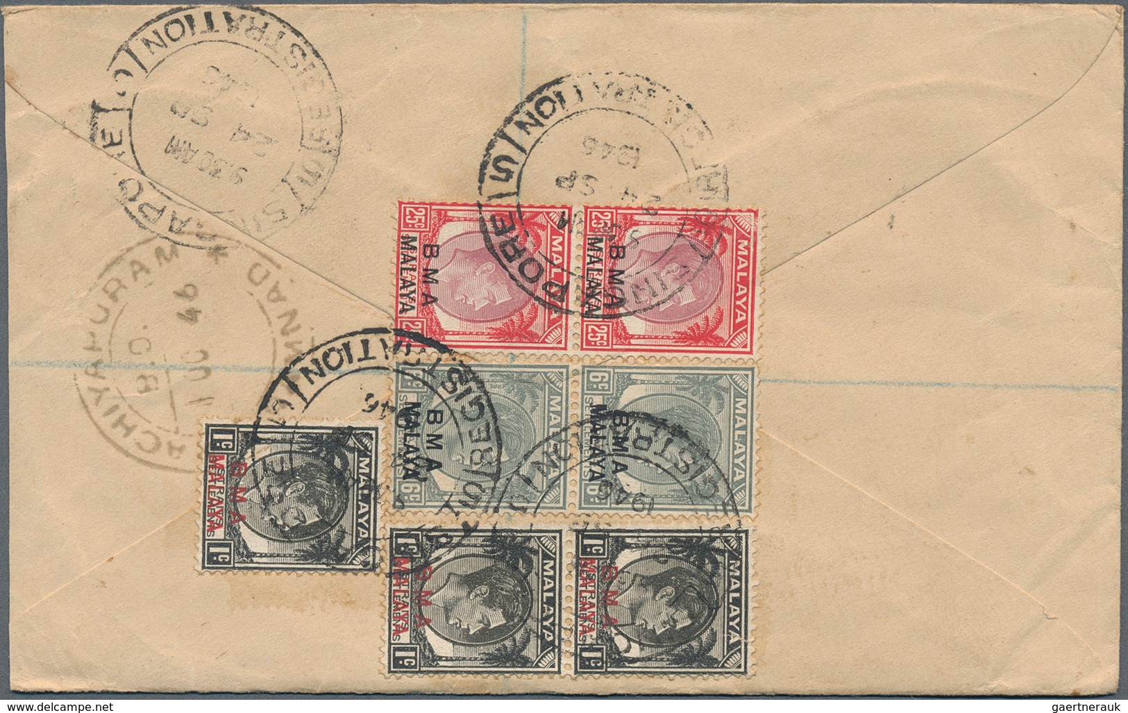 29501 Malaiische Staaten - Britische Militärverwaltung: 1945-48: Group Of 230 Covers All Franked By KGVI. - Malaya (British Military Administration)