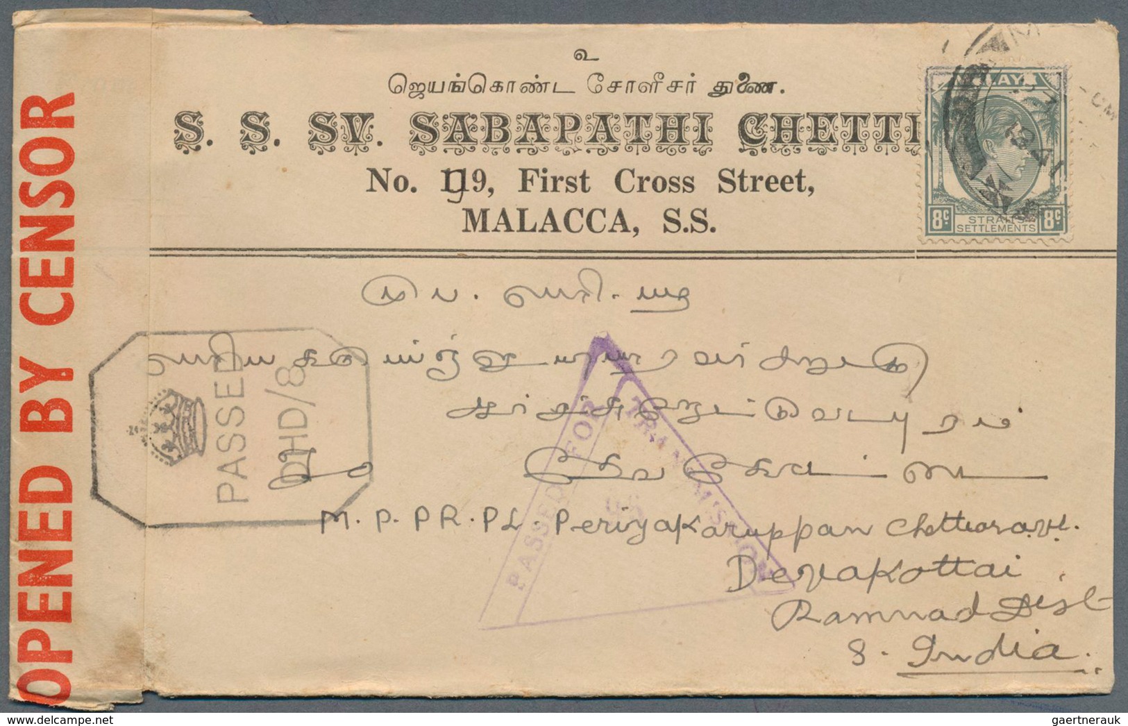 29503 Malaiische Staaten - Malakka: 1900's-1950's: About 100 Covers From Malacca, Used Inland Or To India - Malacca