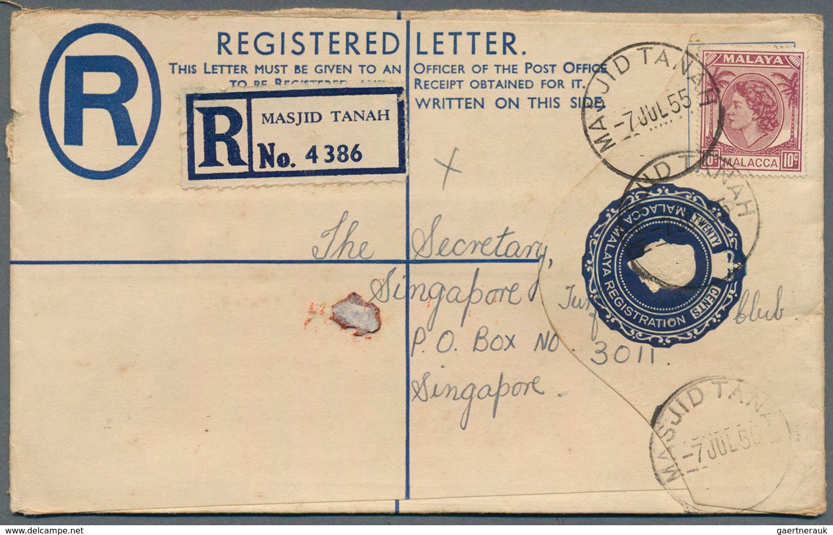 29503 Malaiische Staaten - Malakka: 1900's-1950's: About 100 Covers From Malacca, Used Inland Or To India - Malacca