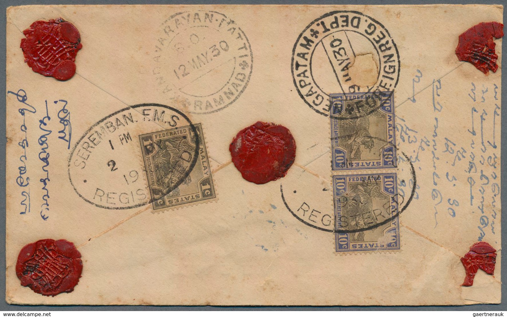 29504 Malaiische Staaten - Negri Sembilan: 1910's-1930's (mostly): About 80 Covers From Various Negri Semb - Negri Sembilan