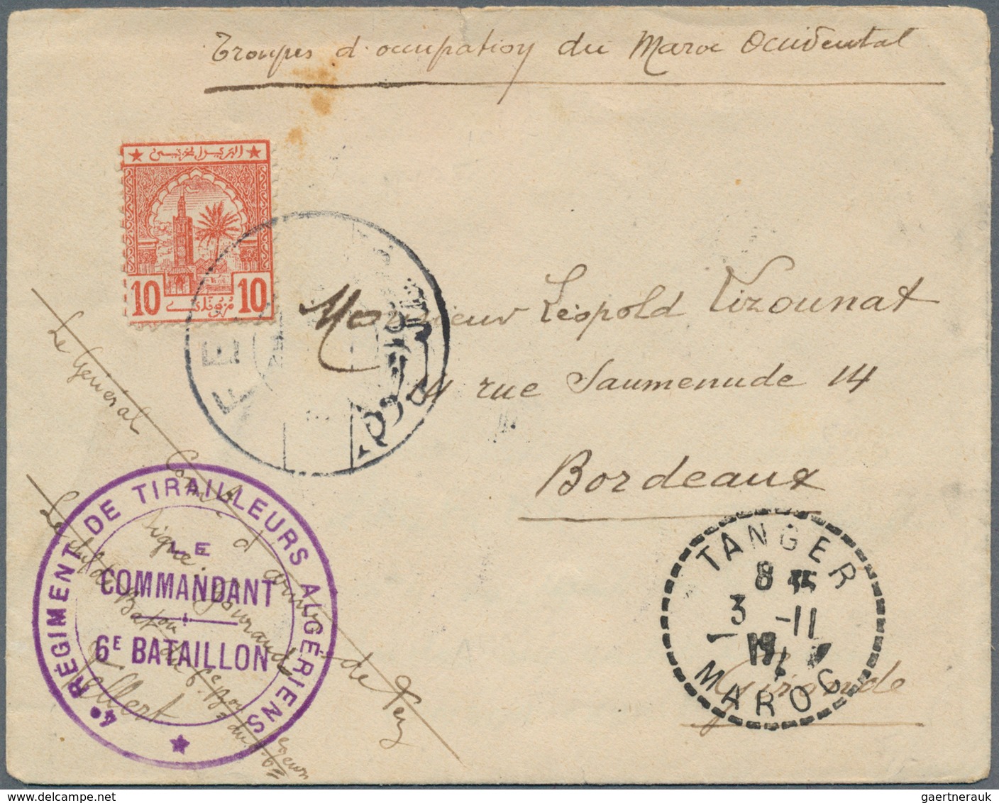 29509 Marokko - Scherifische Post: 1899/1912, Group Of 10 Covers/cards, Comprising Sherifian Post Mixed Fr - Marokko (1956-...)