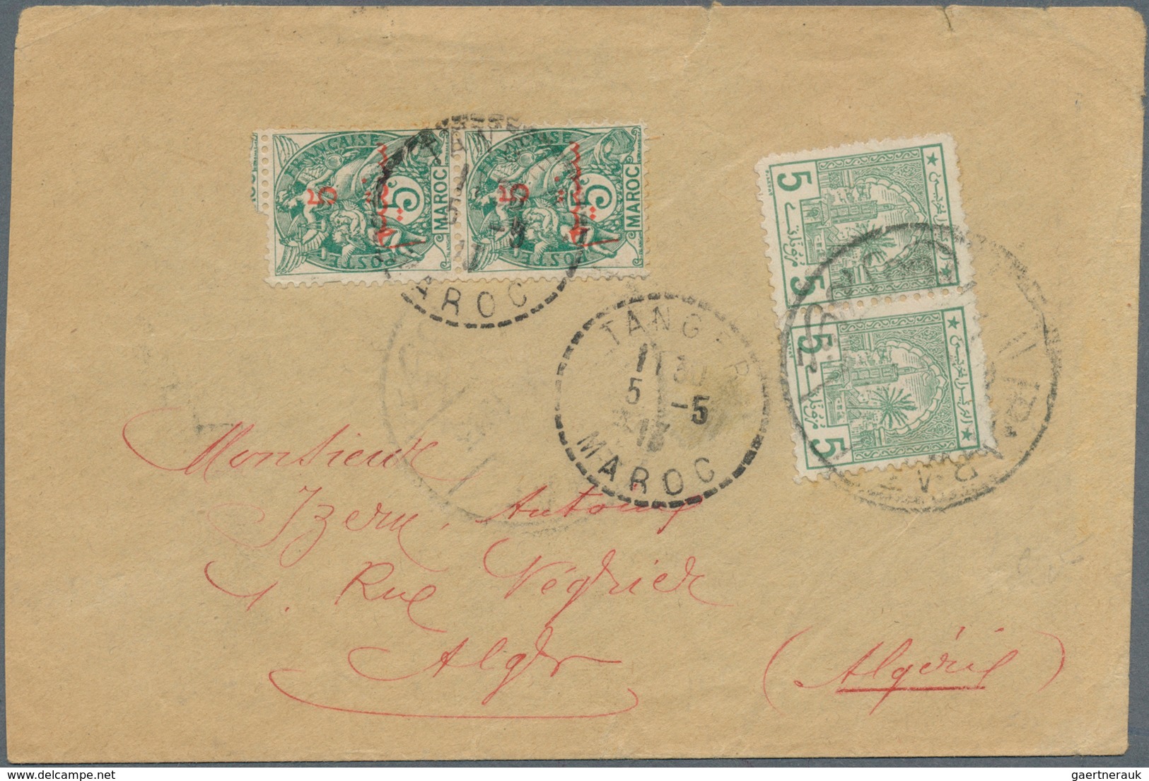 29509 Marokko - Scherifische Post: 1899/1912, Group Of 10 Covers/cards, Comprising Sherifian Post Mixed Fr - Marokko (1956-...)