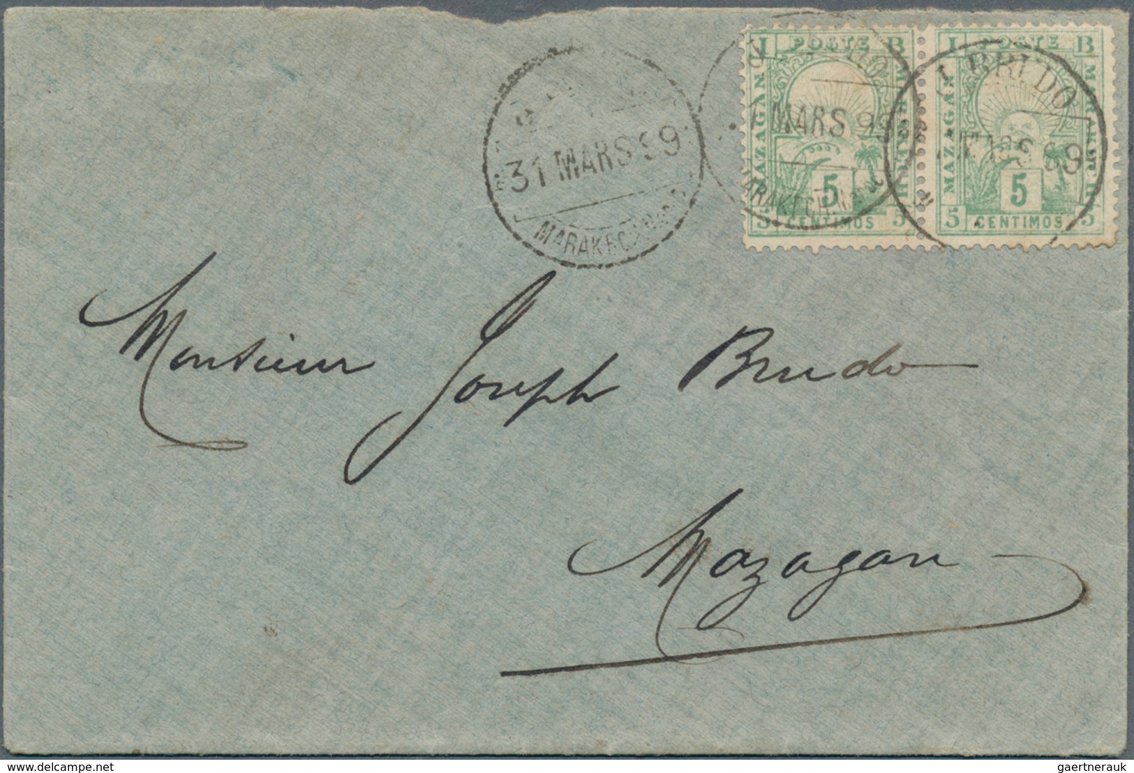 29509 Marokko - Scherifische Post: 1899/1912, Group Of 10 Covers/cards, Comprising Sherifian Post Mixed Fr - Marokko (1956-...)