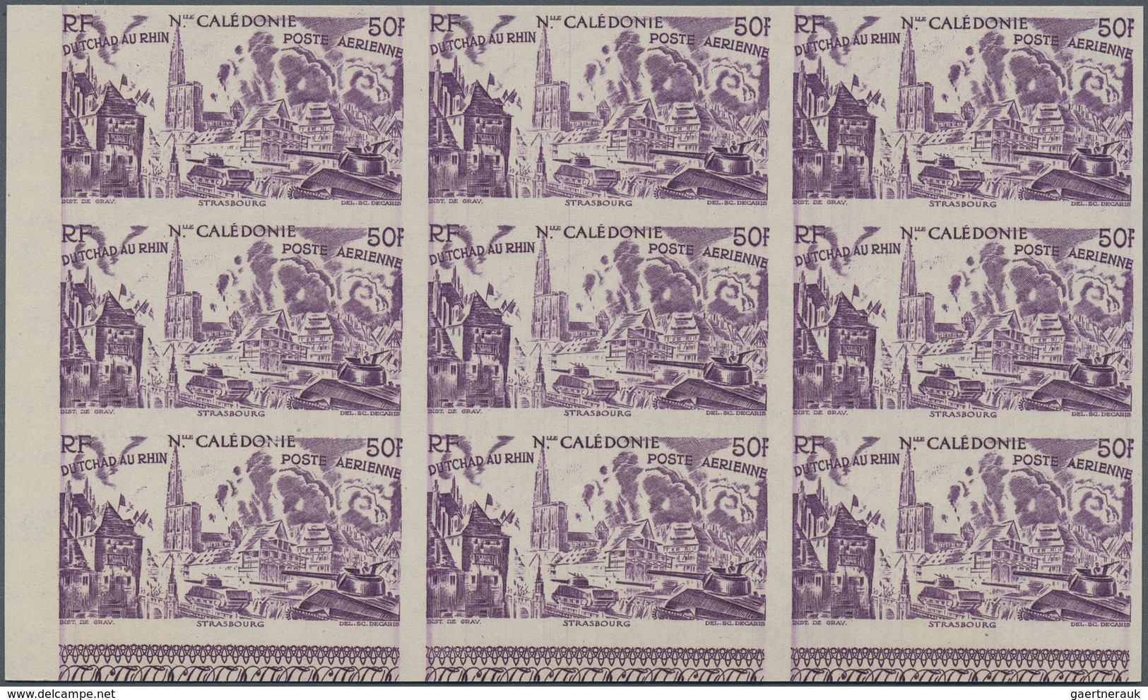 29515 Neukaledonien: 1946, "DU CHAD A RHIN", Complete Set In Imperforate Blocks Of Nine, Unmounted Mint. M - Sonstige & Ohne Zuordnung