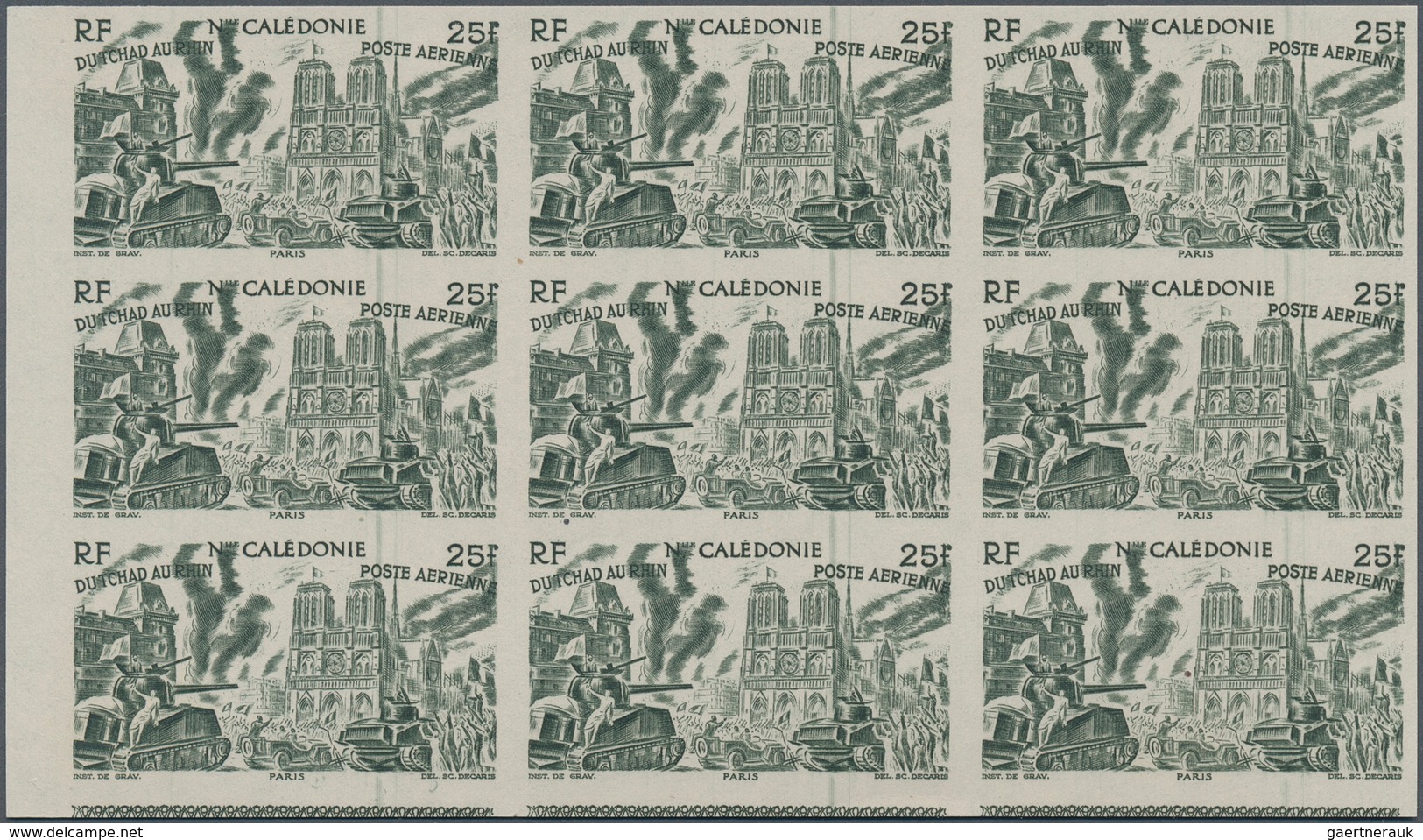 29515 Neukaledonien: 1946, "DU CHAD A RHIN", Complete Set In Imperforate Blocks Of Nine, Unmounted Mint. M - Sonstige & Ohne Zuordnung