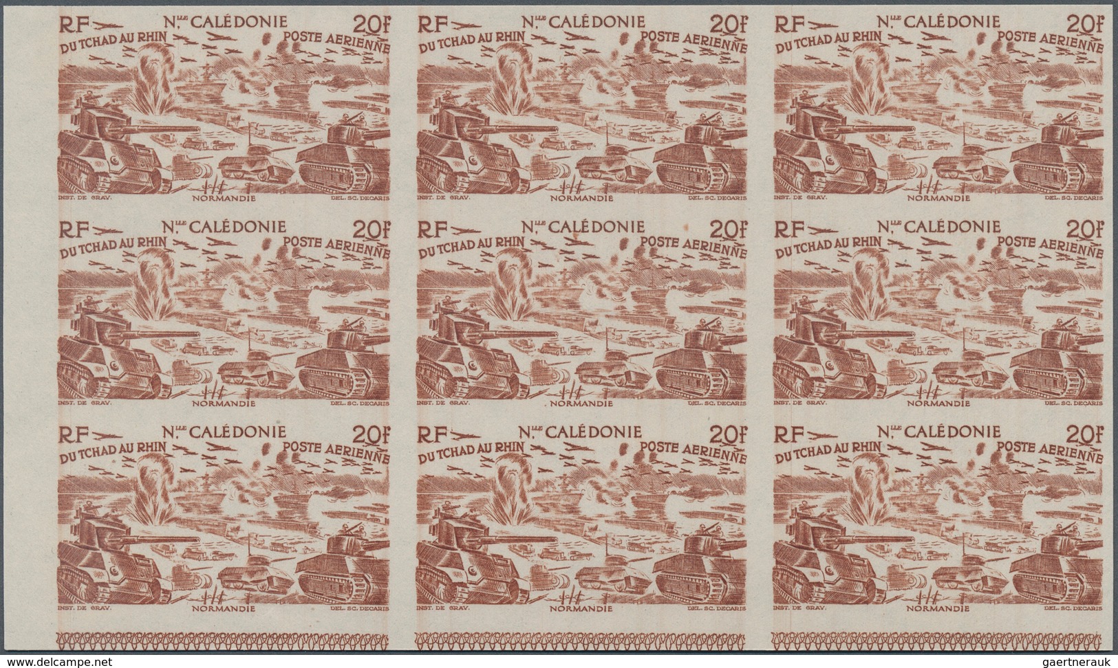 29515 Neukaledonien: 1946, "DU CHAD A RHIN", Complete Set In Imperforate Blocks Of Nine, Unmounted Mint. M - Andere & Zonder Classificatie