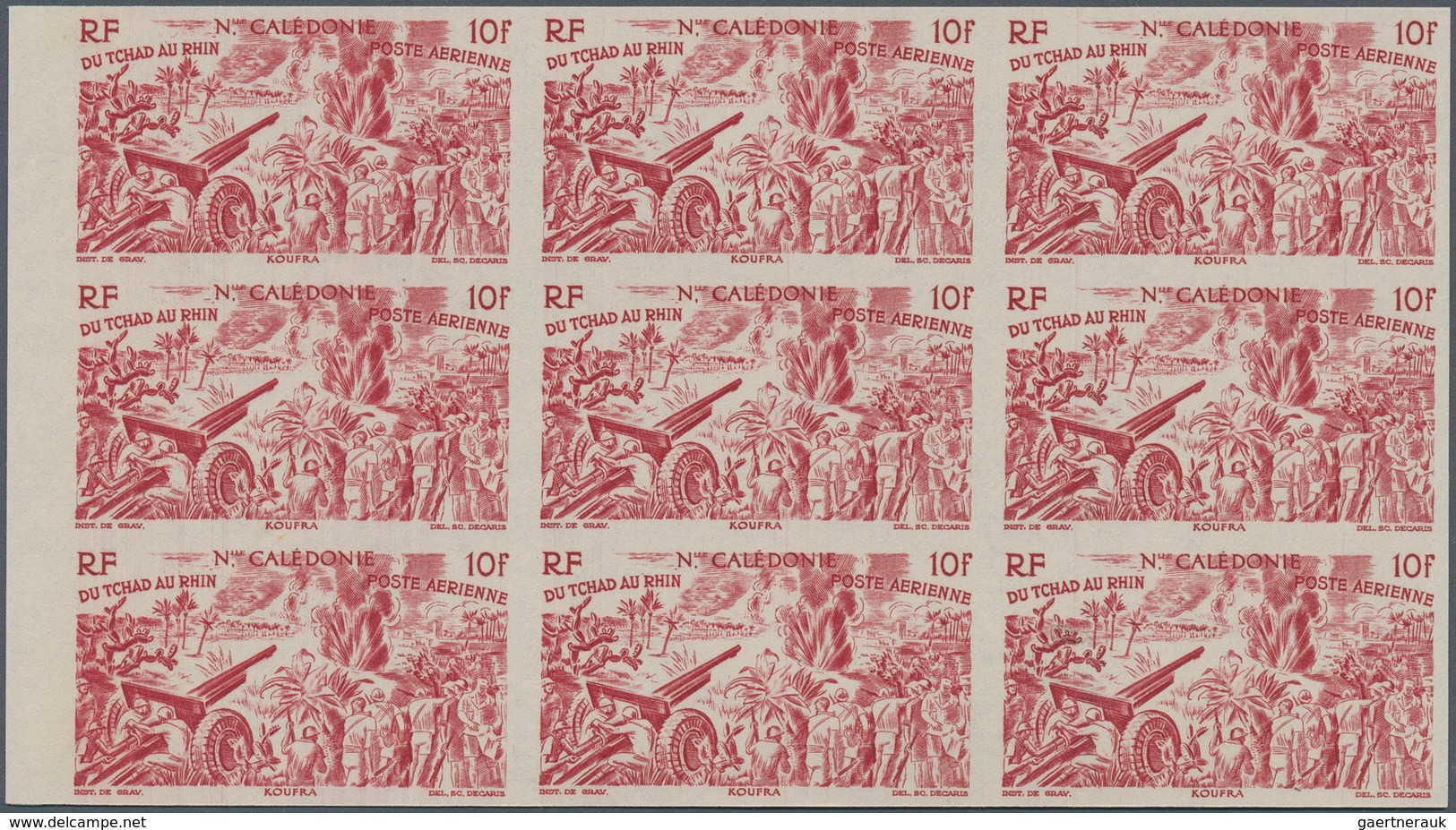 29515 Neukaledonien: 1946, "DU CHAD A RHIN", Complete Set In Imperforate Blocks Of Nine, Unmounted Mint. M - Andere & Zonder Classificatie