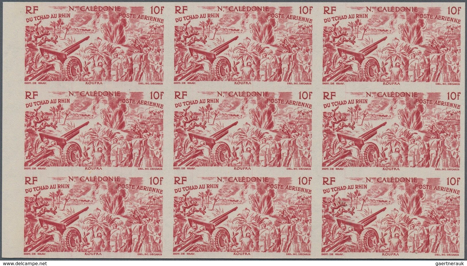 29515 Neukaledonien: 1946, "DU CHAD A RHIN", Complete Set In Imperforate Blocks Of Nine, Unmounted Mint. M - Sonstige & Ohne Zuordnung