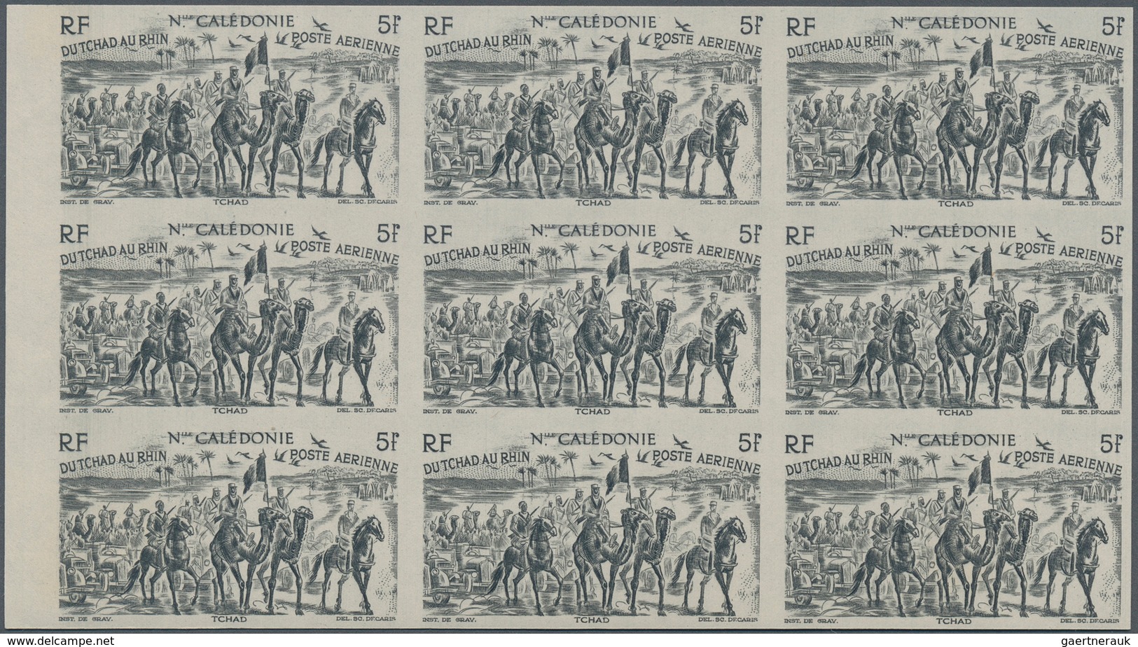 29515 Neukaledonien: 1946, "DU CHAD A RHIN", Complete Set In Imperforate Blocks Of Nine, Unmounted Mint. M - Sonstige & Ohne Zuordnung