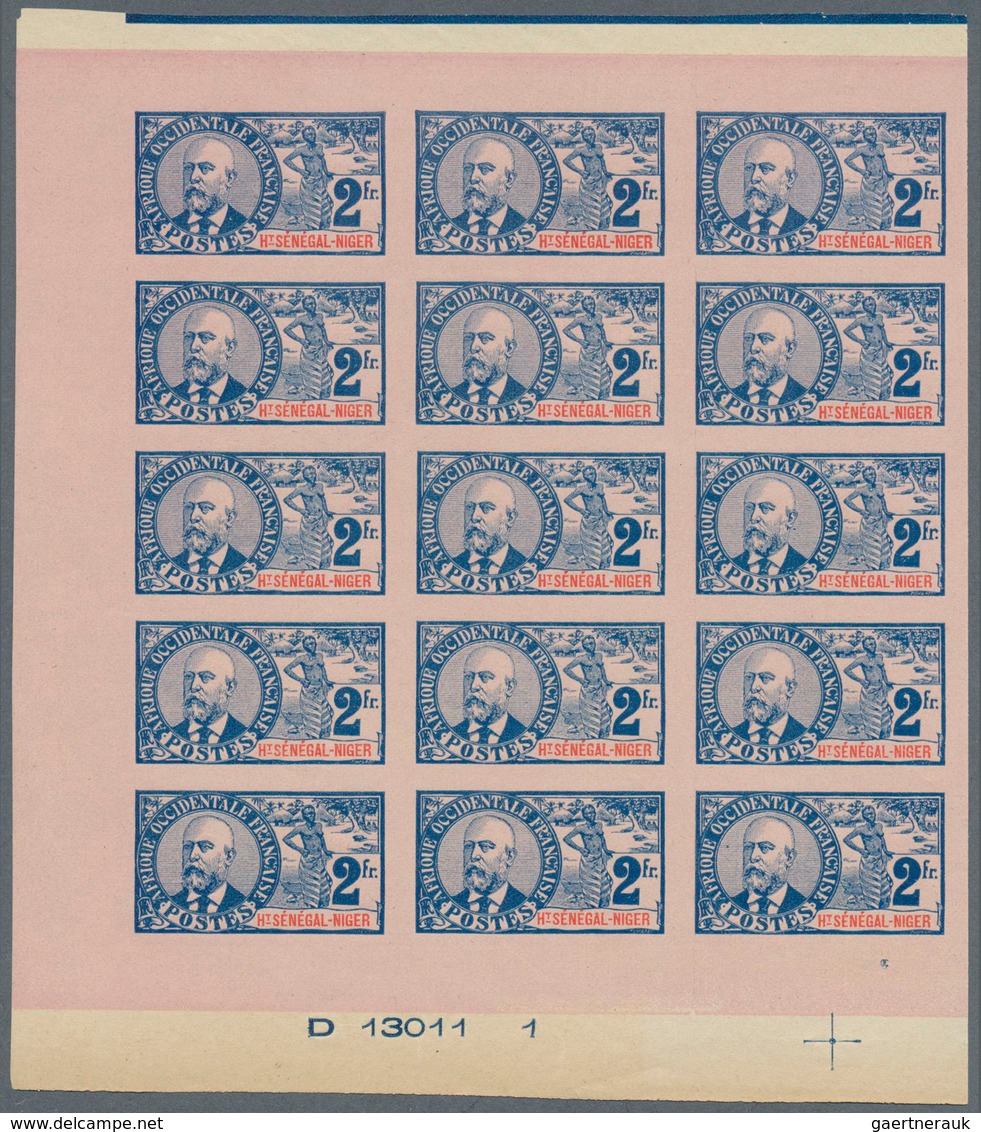 29517 Obersenegal-Niger: 1906, 2fr. Governor Ballay IMPERFORATE, 23 Copies Within Marginal Units (block Of - Sonstige & Ohne Zuordnung