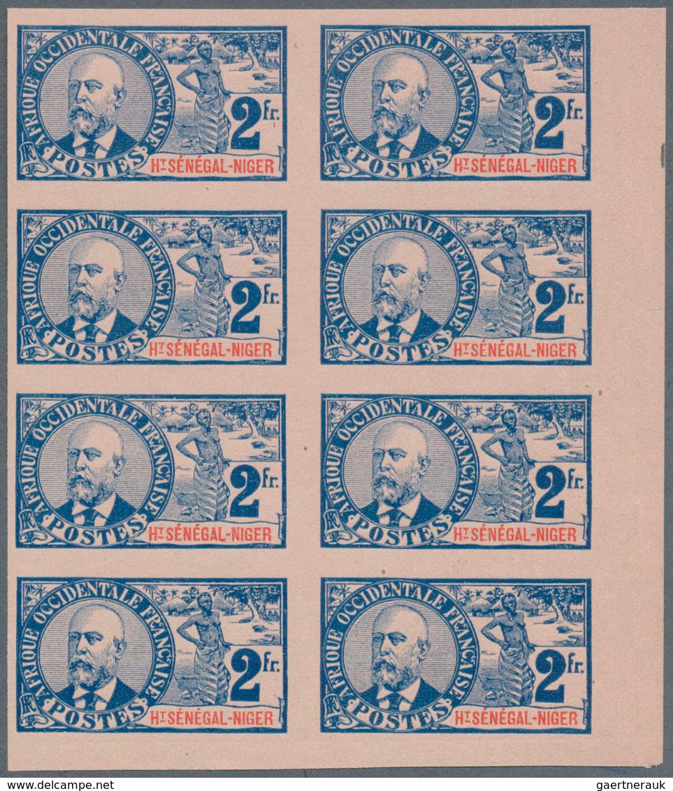 29517 Obersenegal-Niger: 1906, 2fr. Governor Ballay IMPERFORATE, 23 Copies Within Marginal Units (block Of - Sonstige & Ohne Zuordnung