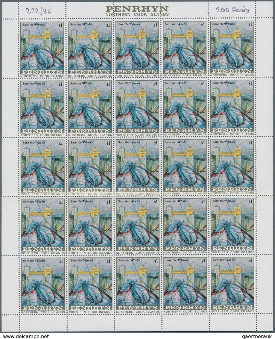 29523 Penrhyn: 1983, Save The Whales, 200 Complete Sets Within Units, Unmounted Mint. Michel Nos. 310/14 ( - Penrhyn