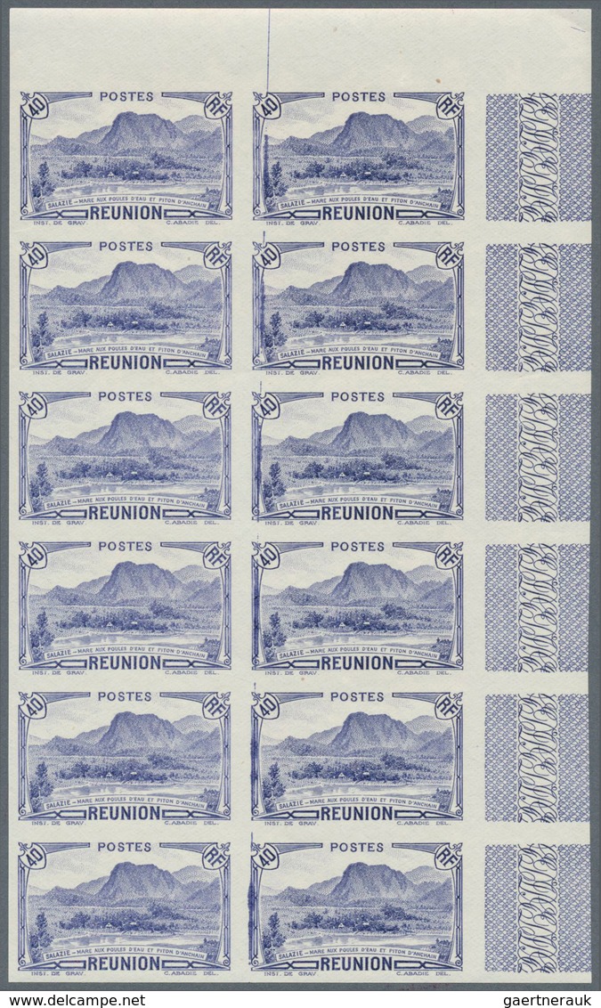 29530 Reunion: 1933, Definitives Pictorials, 40c. "Piton D'Anchain" IMPERFORATE, 25 Pieces Within Marginal - Brieven En Documenten