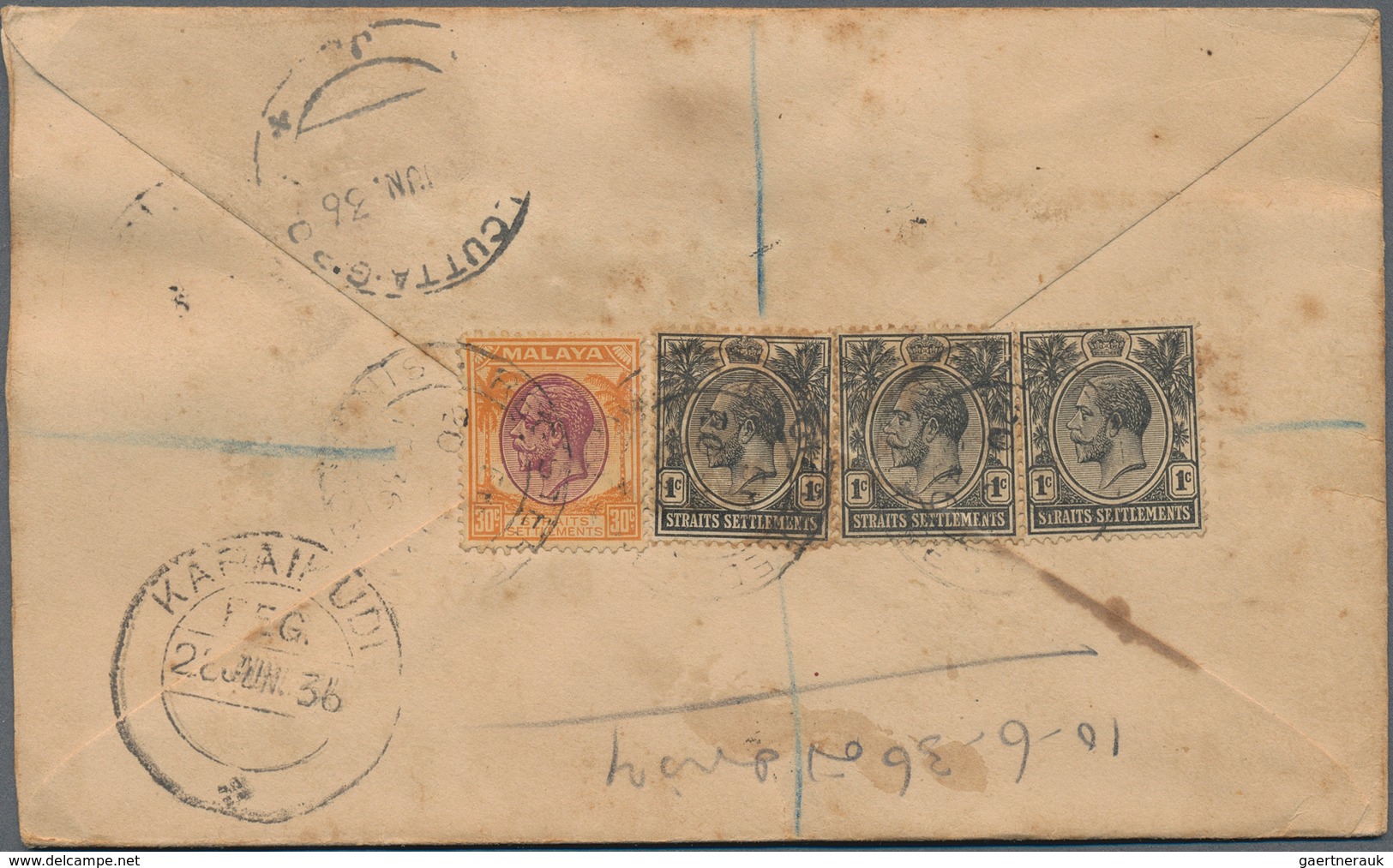29547 Singapur: 1890's-1930's Ca.: About 440 Covers From Singapore, To India Mostly, With Various Straits - Singapore (...-1959)