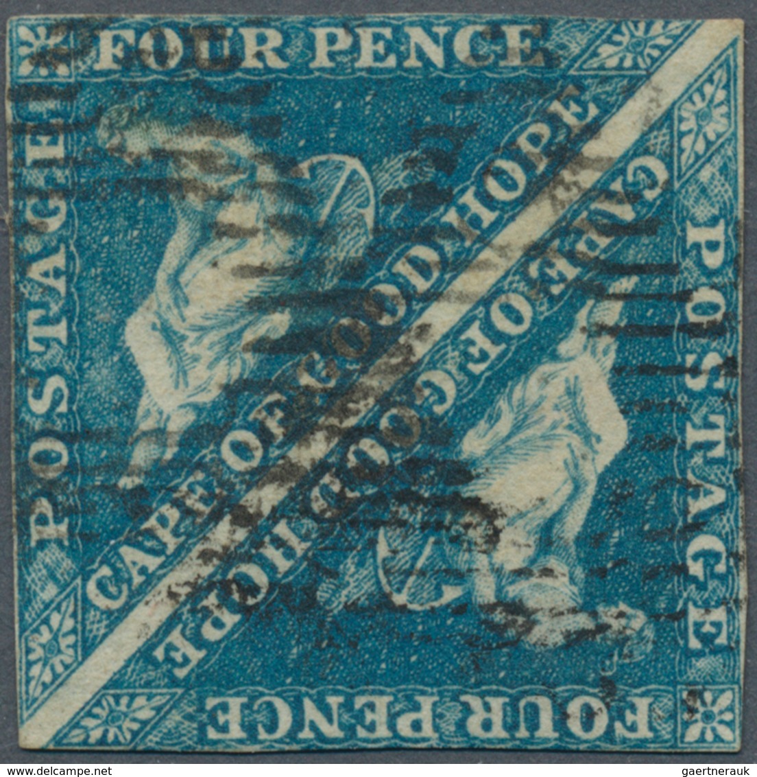 29548 Kap Der Guten Hoffnung: 1855/1864 (ca.), Triangulars, Lot Of 16 Single Stamps And One Pair, Slightly - Kaap De Goede Hoop (1853-1904)