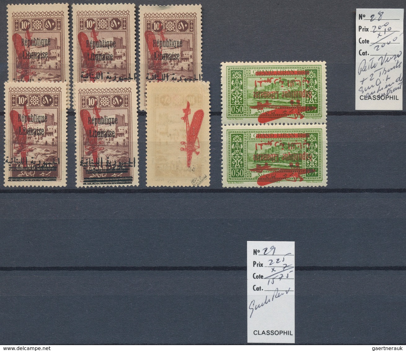 29558 Syrien: 1920-40, Syria and Lebanon stock in large album including double overprints, Aleppo locals,