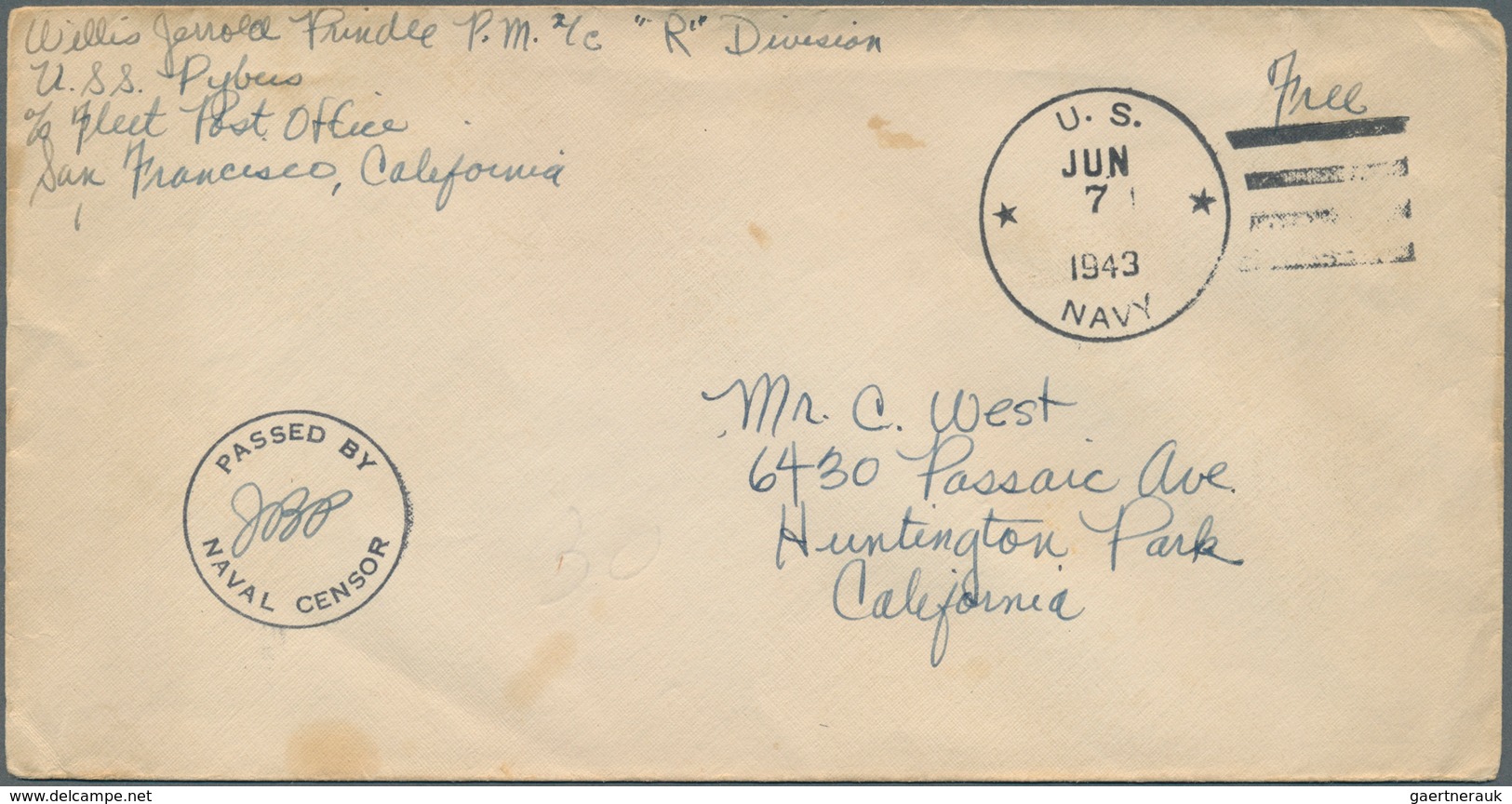 29565 Vereinigte Staaten Von Amerika: 1942/1951, Field Post WWII/German POW Mail, Assortment Of 65 Covers/ - Andere & Zonder Classificatie