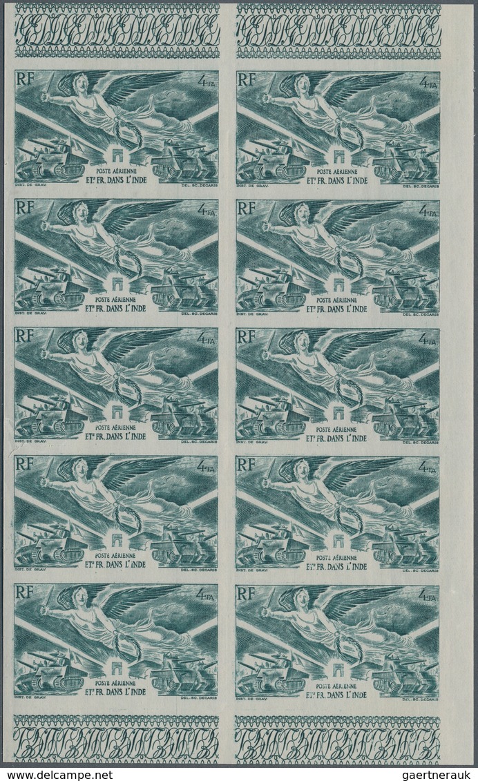 29605 Französische Kolonien: 1946, Anniversary Of Victory, IMPERFORATE Issues, Lot Of Six U/m Blocks Of Ni - Andere & Zonder Classificatie