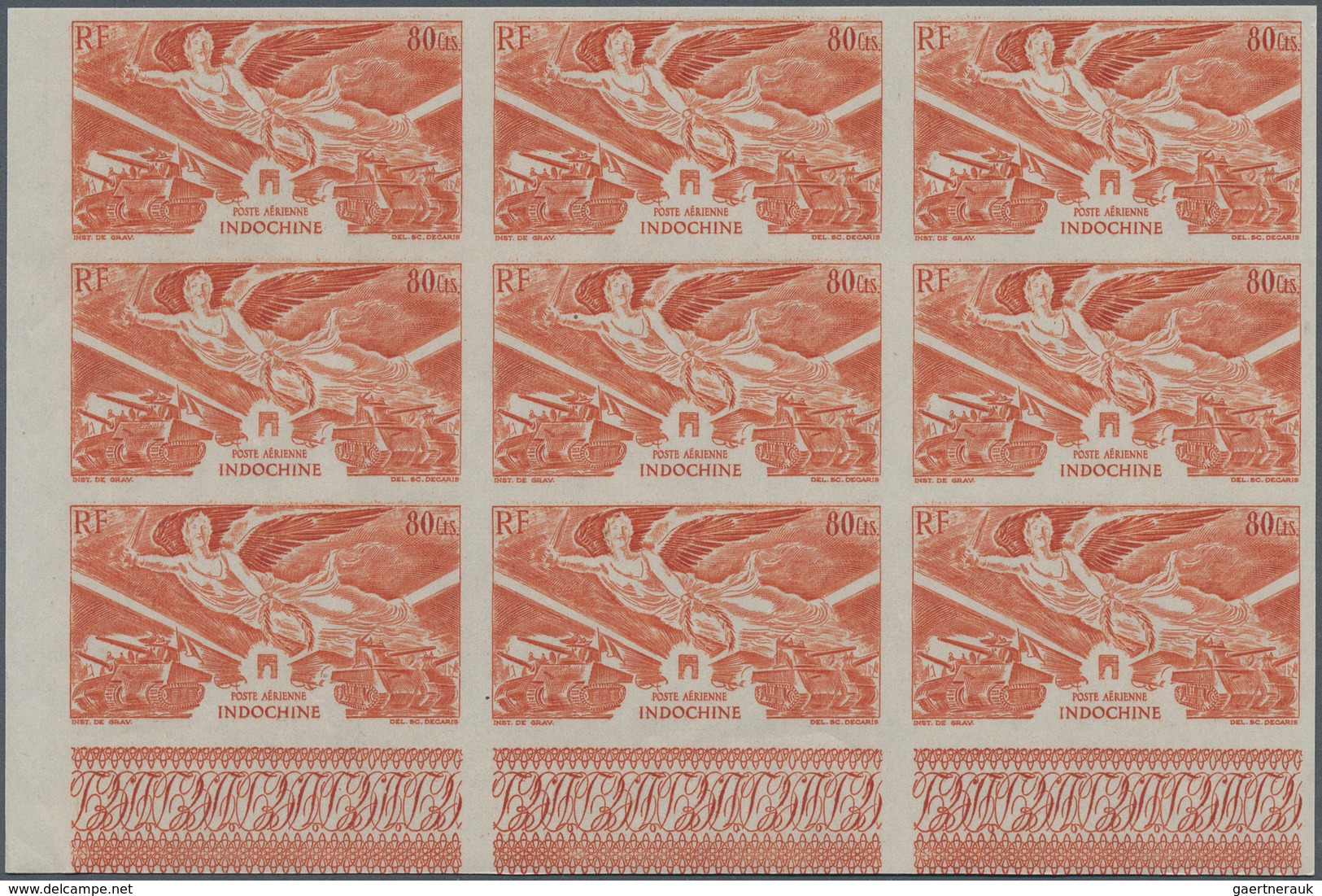 29605 Französische Kolonien: 1946, Anniversary Of Victory, IMPERFORATE Issues, Lot Of Six U/m Blocks Of Ni - Andere & Zonder Classificatie