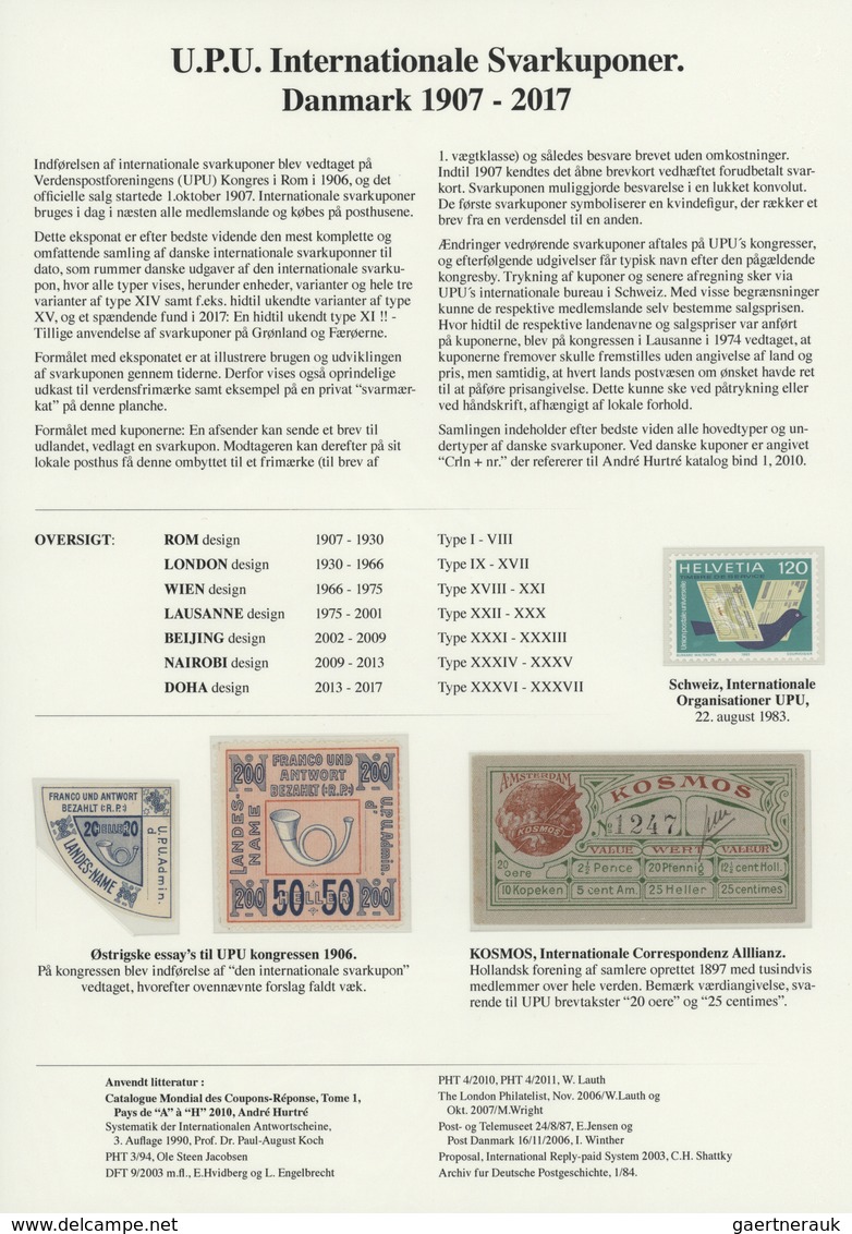 29622 Thematik: I.A.S. / Intern. Reply Coupons: 1906/2014, Denmark, Comprehensive And Very Detailed Exhibi - Non Classés