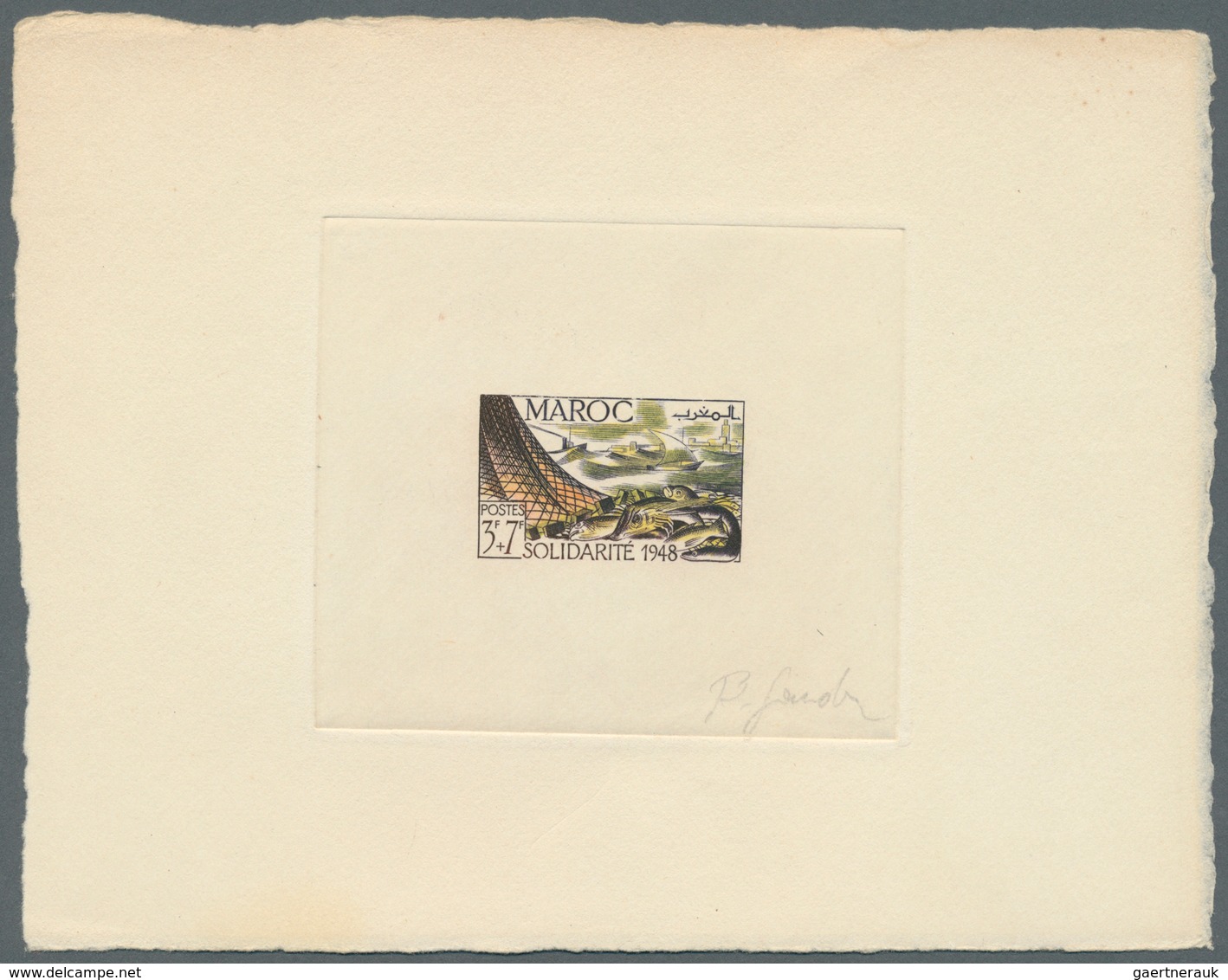 29657 Thematik: Tiere-Fische / Animals-fishes: 1949, French Morocco. Lot Of 10 Epreuves D'artiste Signée F - Fische