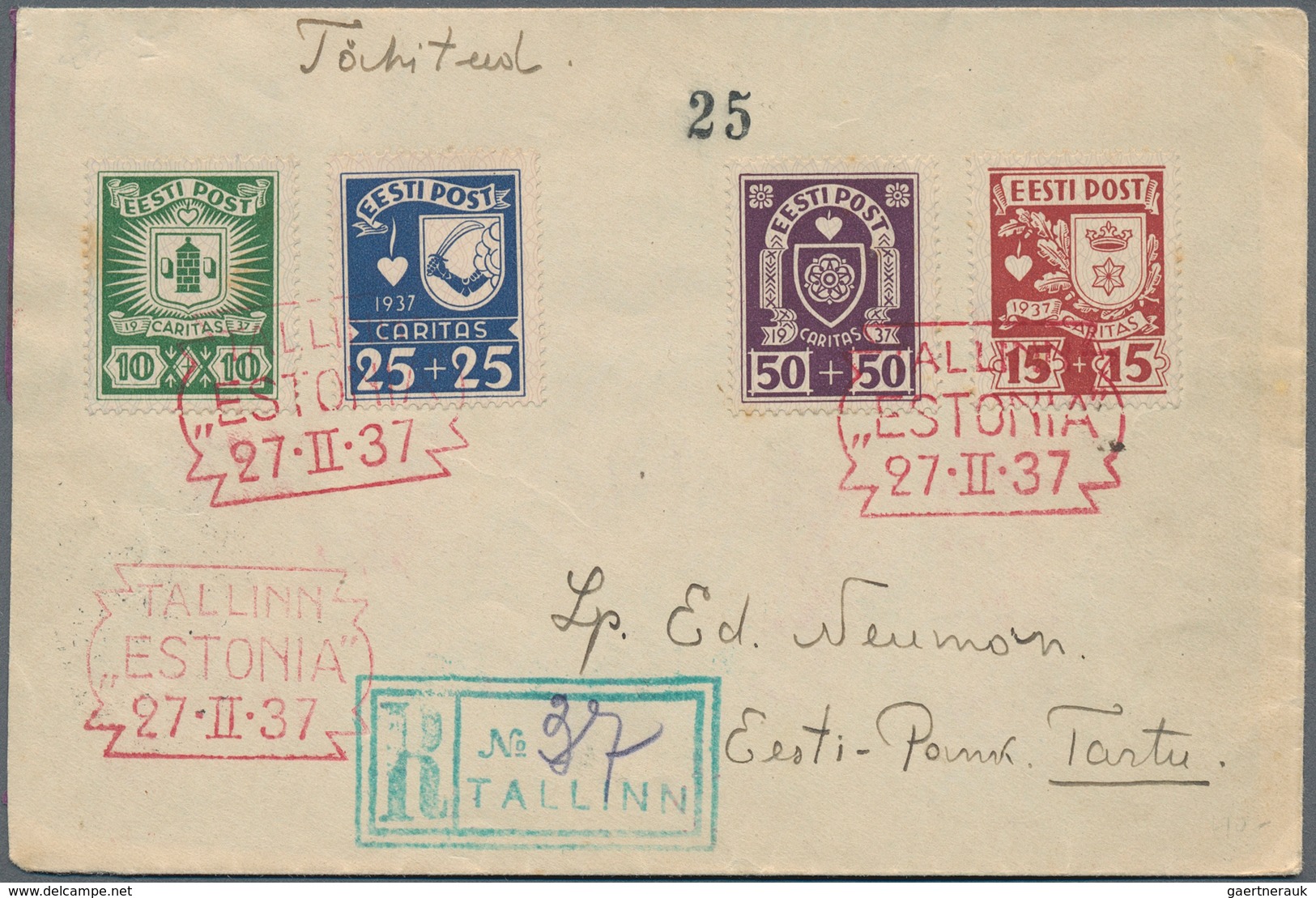 29673 Estland: 1918/1943 (ca.), assortment of apprx. 90 covers/cards/stationeries/ppc, comprising a good r