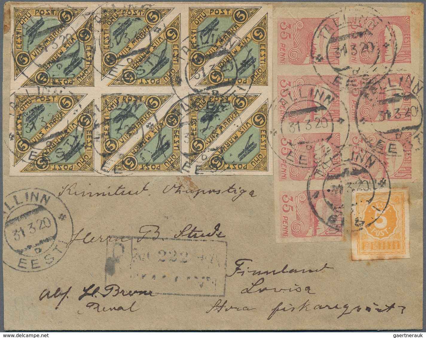 29673 Estland: 1918/1943 (ca.), assortment of apprx. 90 covers/cards/stationeries/ppc, comprising a good r