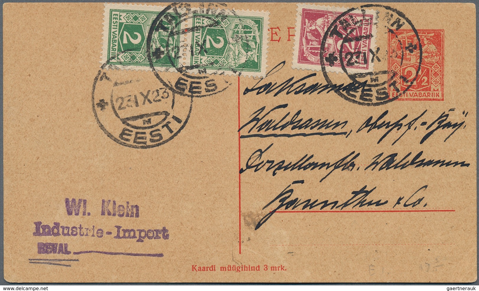 29673 Estland: 1918/1943 (ca.), assortment of apprx. 90 covers/cards/stationeries/ppc, comprising a good r