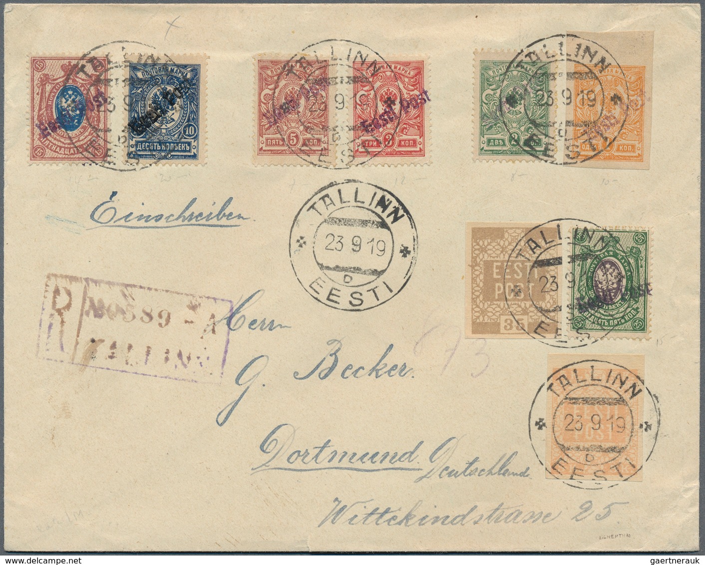 29673 Estland: 1918/1943 (ca.), assortment of apprx. 90 covers/cards/stationeries/ppc, comprising a good r